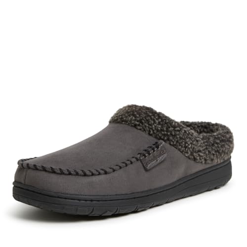 Dearfoams mens Indoor/Outdoor Breathable Memory Foam Clog Offered in Wide Widths Slipper, Pavement, XX-Large US
