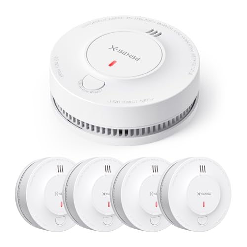 (-35%) X-Sense Verbesserter Rauchmelder 10 Jahre Batterie, Feuermelder mit fotoelektrischem Sensor, EN14604 geprüfte Brandmelder, SD2J0AX, 5er Set