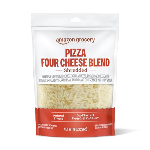 Amazon Grocery, Pizza Four Cheese Blend, Shredded, 8 Oz (Previously Happy Belly Packaging May Vary)