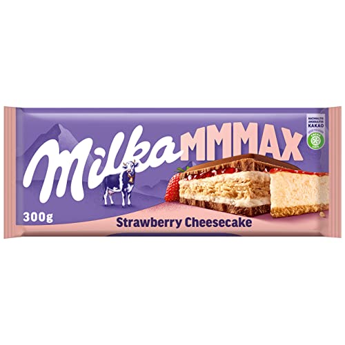🔥 STARKER PREIS (-30%) Milka MMMAX Strawberry Cheesecake Tafelschokolade, 300 g