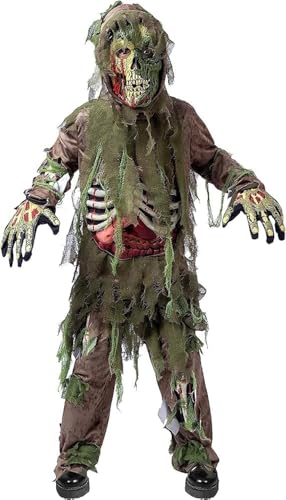 Spooktacular Creations Halloween Swamp Deluxe Skeleton Living Dead Zombie Costume for Halloween Kids Monster Role-Playing-S(5-7yr)