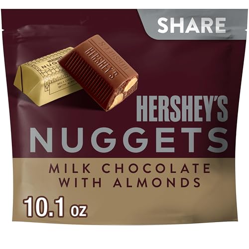 HERSHEY'S NUGGETS Milk Chocolate with Almonds Candy Share Pack, 10.1 oz