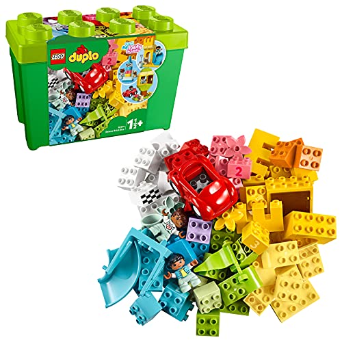 LEGO DUPLO Deluxe Brick Box - Fine Motor Skills Toys for 1+ Year Old Boys & Girls - incl. a Car, Number Bricks & Animal Figures, plus Toy Storage - 10914 : LEGO