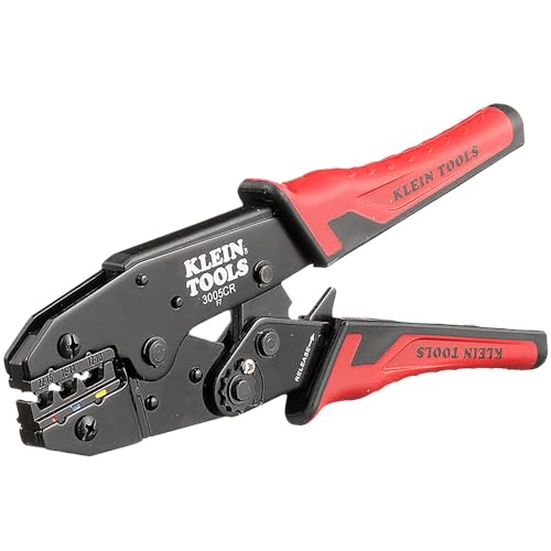 Klein Tools 3005CR Wire Crimper Tool, Ratcheting Insulated Terminal Crimper for 10 to 22 AWG Wire
