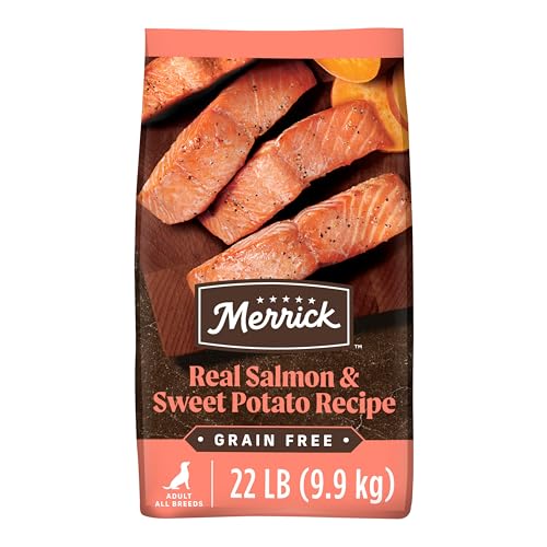 Merrick Premium Grain Free Dry Adult Dog Food, Wholesome And Natural Kibble With Real Salmon And Sweet Potato - 22.0 lb. Bag