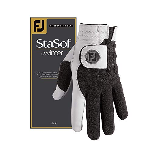 FootJoy Men's StaSof Winter Gloves, Pearl, Medium/Large