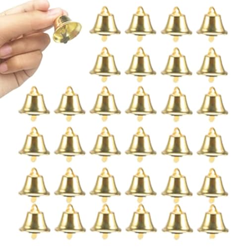 60PCS 26mm/1inch Gold Bells Mini Liberty Bells for Crafts Favor Decorating and Making Wind Chimes