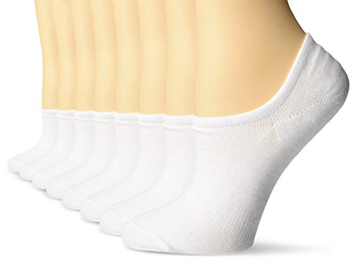 wernies Women No Show Socks Invisible Loafer Flat No Slip Rise Flats Ankle Liners Short Thin Low Cut, white, 5-8