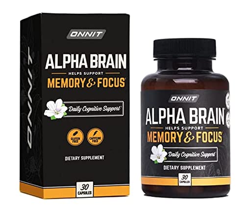 ONNIT Alpha Brain Nootropic Brain Supplement for Men & Women, IGEN™ Non-GMO Tested | Memory, Mental Clarity & Cognitive Improvement | Focus Capsules with L-Theanine, Vitamin B6 (30 Count)