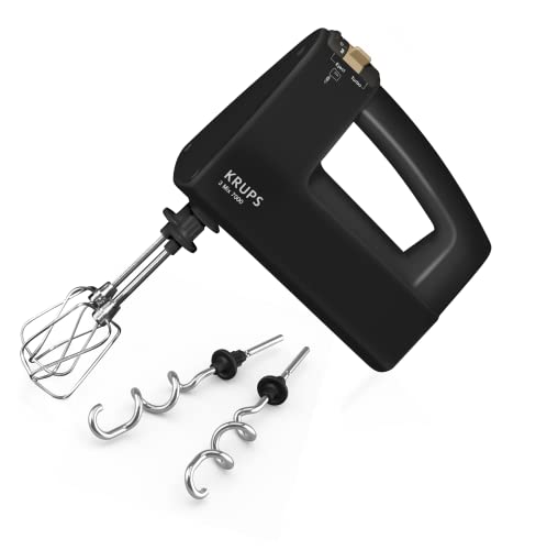 (-38%) Krups F60858 3 MIX 7000 Handmixer 60 Jahre Edition | 500W | ergonomischer Griff | 1,65m-langes Kabel | Geschwindigkeitsregler, Schneebesen & Knethacken | bis zu 1kg Brotteig | Schwarz/Kupfer