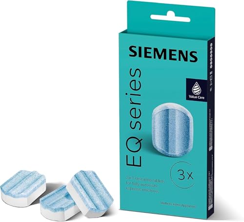 (-45%) Siemens Entkalkungstabletten, 3 Stück, passend für alle Kaffeevollautomaten der EQ Reihe und Einbauvollautomaten, für ein langes Maschinenleben, TZ80002A