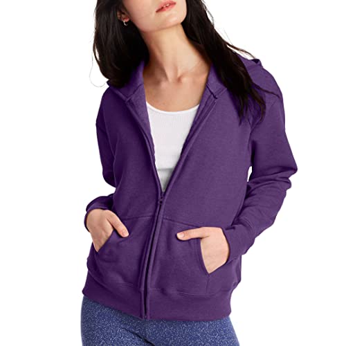 Hanes womens Ecosmart Full-zip Hoodie Hooded Sweatshirt, Violet Splendor Heather, XX-Large US