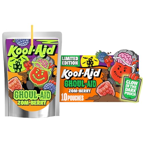 Kool-Aid Ghoul-Aid Zom-Berry Artificially Flavored Drink, 10 ct Box, 6 oz Pouches