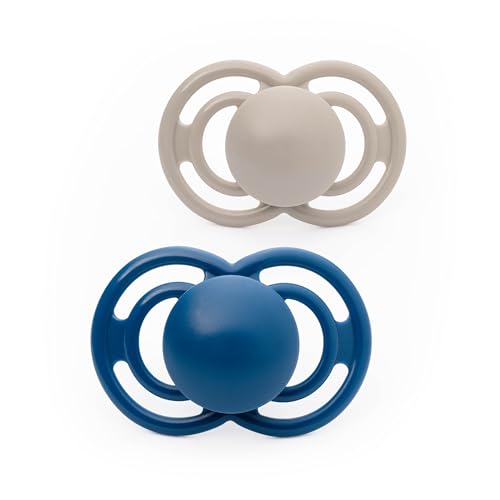 MAM Perfect Soothers | 18-36 Months | Pack of 2 | Comes in Dummy Steriliser Box | Sustainable Materials | Baby Accessories | Blue/Cream (Various Designs)
