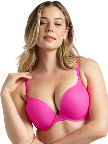 Smart & Sexy Women's Maximum Cleavage Underwire Push Up Bra, Electric Pink (Mesh), 38C