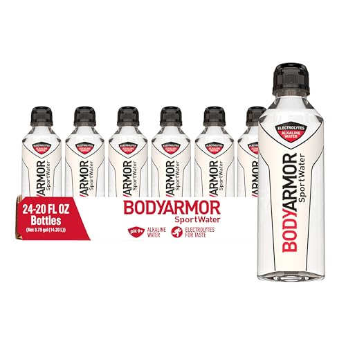 BODYARMOR SportWater Alkaline Water, Superior Hydration, High Alkaline Water pH 9+, Electrolytes, Perfect for your Active Lifestyle, 700mL (Pack of 24)
