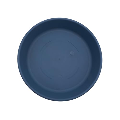 The HC Companies Flower Pot Saucers - Plastic Plant Saucer for Outdoors & Indoors - Traditional Design Plant Pot Trays for Water Drainage - Durable & Stylish Round Plant Tray (12-inch Slate Blue)