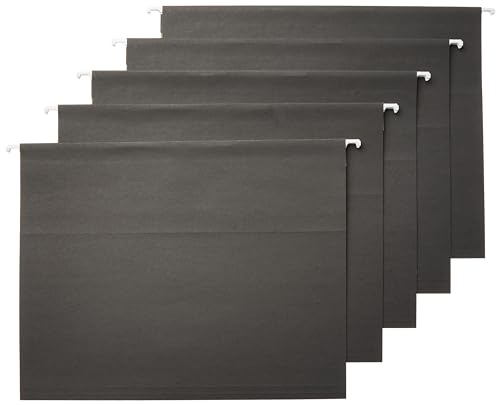 Amazon Basics Hanging File Folders, Letter Size, 8.5x11 inches, Black, 25-Pack