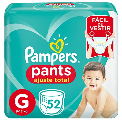 Fralda Pampers Pants Ajuste Total Tamanho G, Fácil de Vestir, 52 Unidades