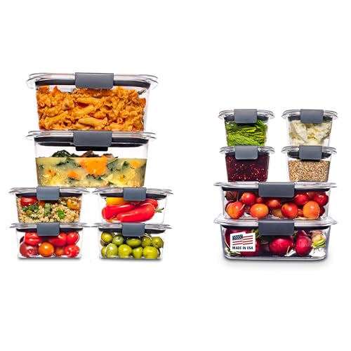 Rubbermaid Brilliance BPA-Free Airtight Food Storage Containers, 24-Piece Set, Easy for Meal Prep, Lunch &amp; Leftovers