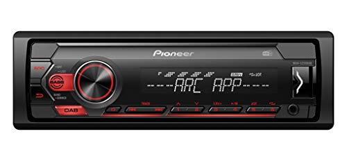 Pioneer MVH-S220DAB 1-DIN receiver with DAB/DAB+, Red illumination, USB and Apple and Android devices.