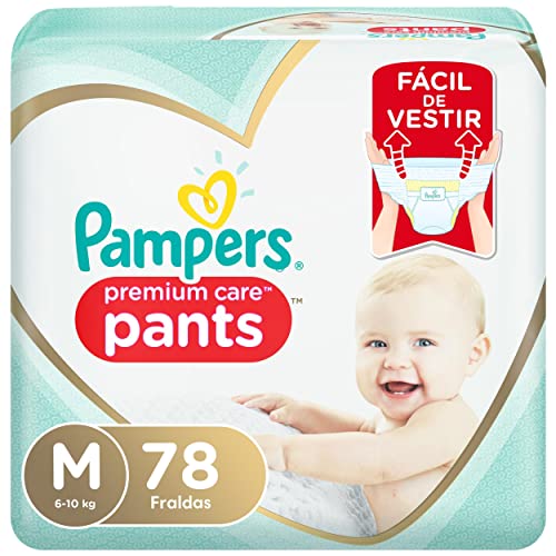 Fralda Pampers Premium Care Pants Tamanho M, Fácil de Vestir, 78 Unidades