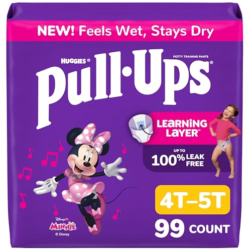 Pull-Ups Girls' Potty Training Pants, Size 4T-5T Training Underwear (38-50 lbs), 99 Count (3 Packs of 33)