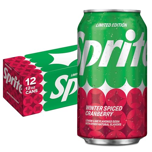 Sprite Winter Spiced Cranberry, Lemon-Lime and Cranberry Flavored Soda Pop Soft Drink, 12 fl oz, 12 Pack
