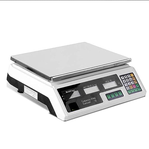 Emajin Scales Digital Kitchen 40KG Weighing Scales Platform Scales White LCD