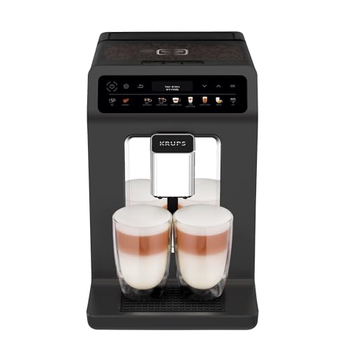 (-36%) KRUPS Evidence One Kaffeevollautomat mit Milchschlauch, One-Touch-Cappuccino, 12 Getränkespezialitäten, 2-Tassen-Funktion, Farbdisplay, Kaffeemaschine, TÜV-Siegel, Schwarz, EA895N10