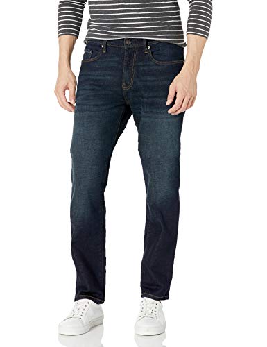 Amazon Essentials Men's Athletic-Fit Stretch Jeans - Discontinued Colors, Dark Indigo/Rinsed, 32W x 29L