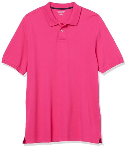 Amazon Essentials Men's Regular-Fit Cotton Pique Polo Shirt (Available in Big & Tall), Hot Pink, Medium