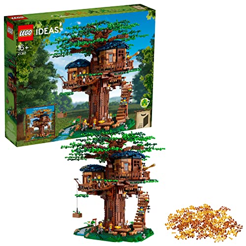 LEGO 21318 Ideas Tree House, Model Construction Set for 16 Plus Year Olds with 3 Cabins, Interchangeable Leaves, Minifigures and a Bird Figure