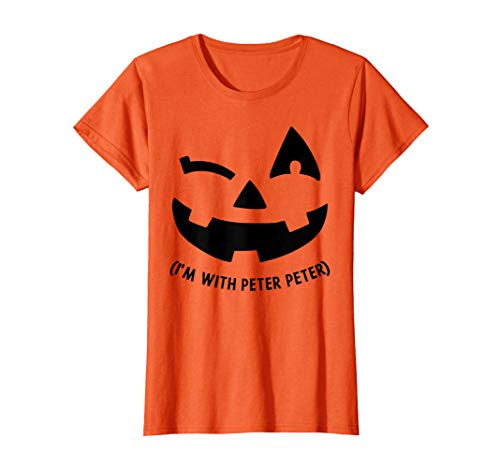 Im With Peter Couple Halloween Adult Women Her Eater Pumpkin T-Shirt