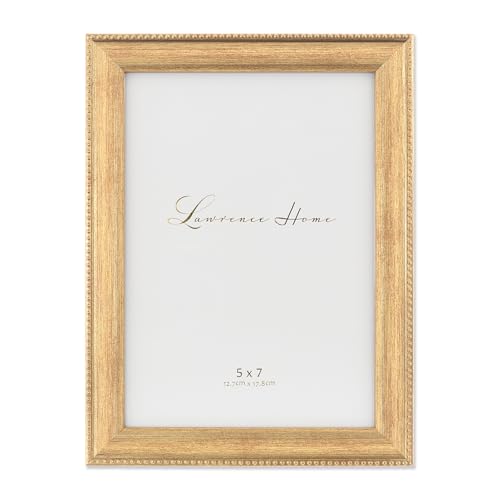 Lawrence Frames Classic Bead Picture Frame, 5x7, Gold