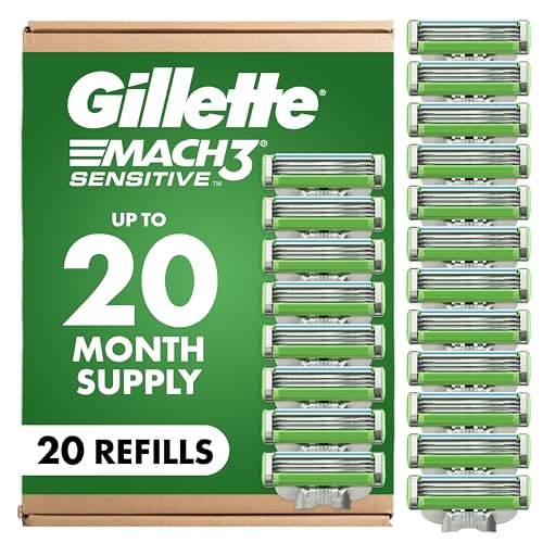 Gillette Mach3 Sensitive Mens Razor Blade Refills 20 Count