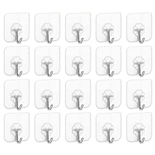 SKY-TOUCH Adhesive Wall Hooks, 20-Pack