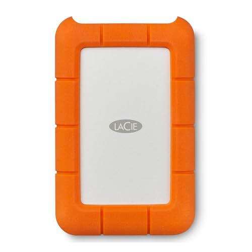 LaCie Rugged 5TB Portable External HDD - USB 3.0/2.0 Compatible, Shock/Dust/Rain Resistant for Mac & PC, Orange, Grey