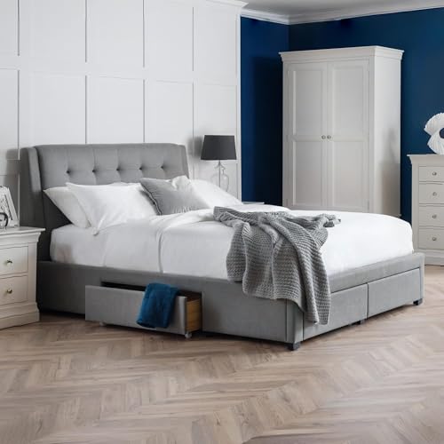 ⚡ BLITZDEAL (-39%) Julian Bowen Fullerton Kingsize-Bett, 4 Schubladen, 150 cm, Grau