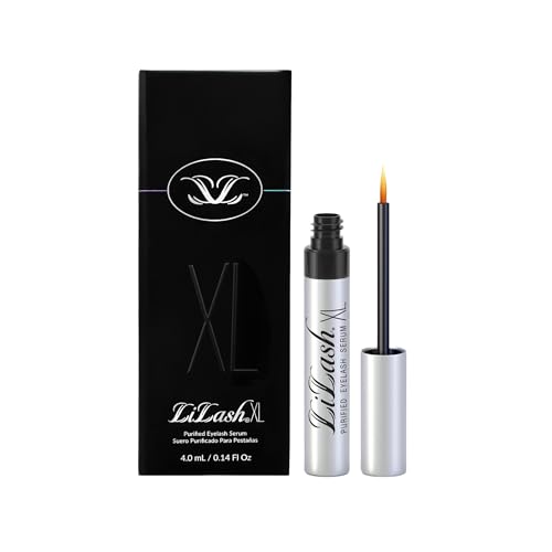 LiLash XL Eyelash Serum to Grow Longer & Fuller-Looking Lashes - Eyelash Growth Enhancer, Safe for Use with Contacts, Lash Extensions, Sensitive Eyes - Vegan & Cruelty-free (4mL, 6-Month Supply)