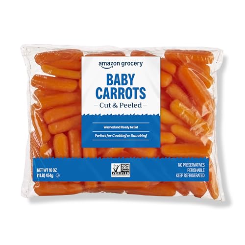 Amazon Grocery, Cut & Peeled Baby Carrots, 16 Oz (Previously Fresh Brand, Packaging May Vary)