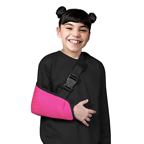 SOLES SOLES80 Pediatric Mesh Arm Sling with Padded Shoulder Strap (Pink)