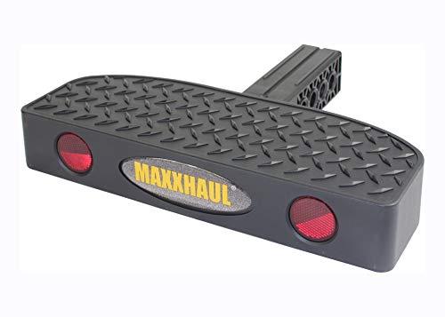 MaxxHaul 50234 Hitch Mount Bump Step For 2 inch Hitch Receiver With Anti Slip Platform For RV SUV Truck Flatbed Camper With Safety Reflectors