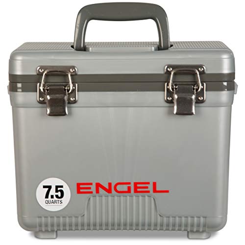 Engel UC7 7.5qt Leak-Proof, Air Tight, Drybox Cooler and Small Hard Shell Lunchbox for Men and Women in Silver