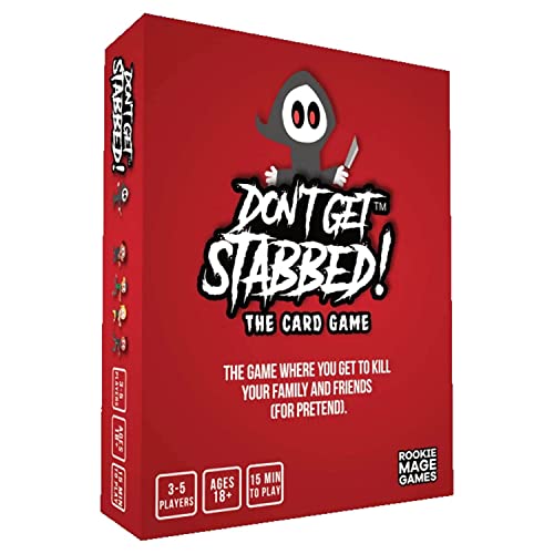 Don't Get Stabbed!: The Party Game Where You Get to Kill Your Family and Friends (for Pretend). Exciting Card Game for Adults and Horror Gift for Scary Movie Fans. Great for Halloween.