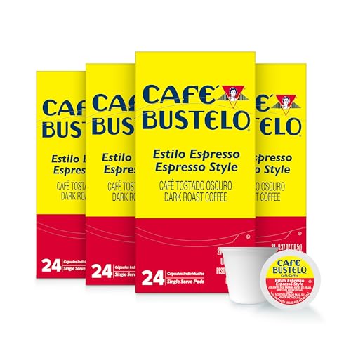 Café Bustelo Espresso Style Dark Roast Coffee, 96 Keurig K-Cup Pods200 Pcs 4oz Paper Espresso Cups Ripple Wall Hot Cup