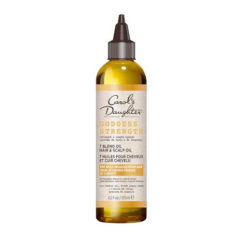 Carol's Daughter Goddess Strength 7 Oil Blend Scalp and Hair Oil for Waves, Coils and Curls, Hair Treatment with Castor Oil, 4.2 Fl Oz