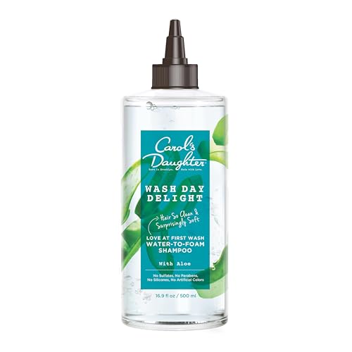 Carol’s Daughter Wash Day Delight Love at First To Foam Sulfate Free Shampoo with Aloe and Micellar Water, Paraben and Silicone Free, Micellar Shampoo for Kinky, Curly Hair, 16.9 fl oz