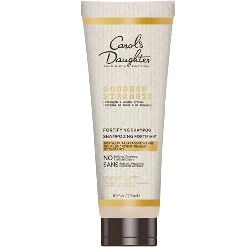 Carol's Daughter Goddess Strength Fortifying Shampoo For Wavy, Coily and Curly Hair, Sulfate Free Shampoo with Castor Oil for Weak Hair, 11 Fl Oz