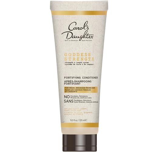 Carol's Daughter Goddess Strength Fortifying Conditioner For Wavy, Coily and Curly Hair, Sulfate Free Conditioner with Castor Oil for Weak Hair, 11 Fl Oz